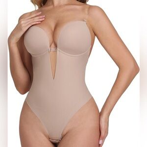 SHAPSHE Backless Strapless Bodysuit Clear Strap Seamless Faja Shapewear Bra XL